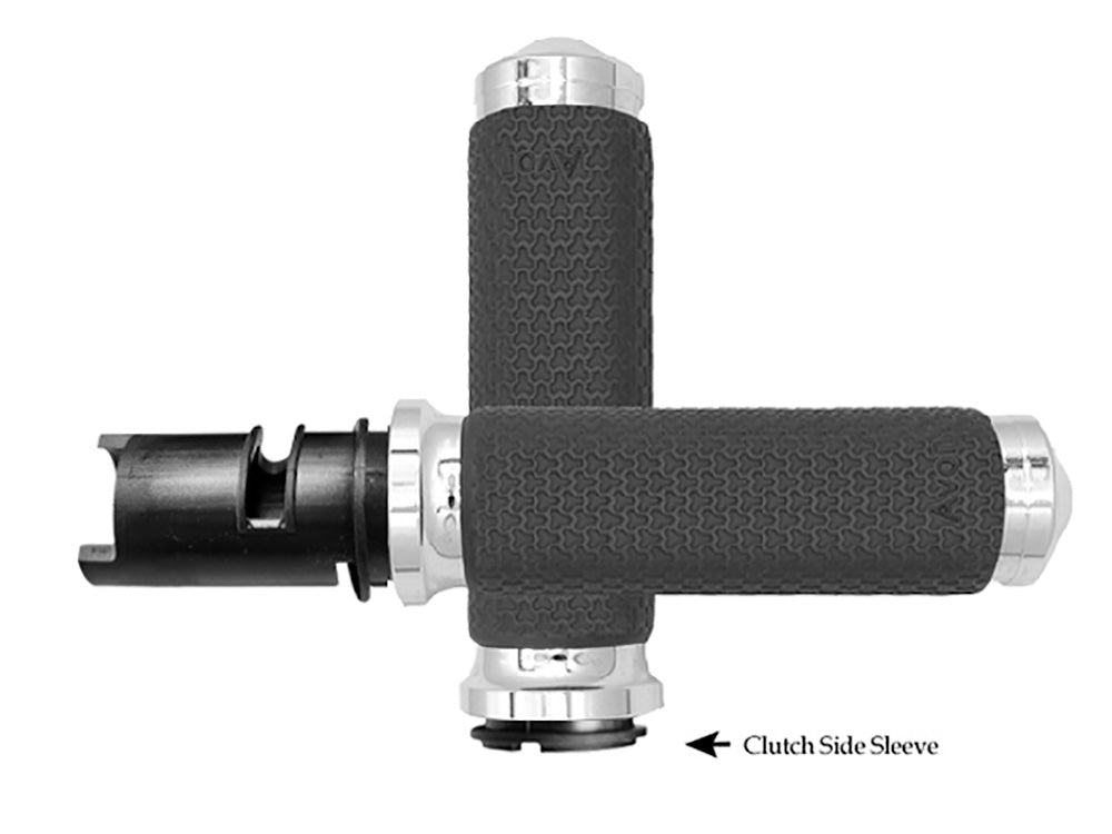 Medium Memory Foam Handgrips - Chrome. Fits CVO Touring 2023up, Street Glide & Road Glide 2024up, Touring 2025up & Softail 2025up