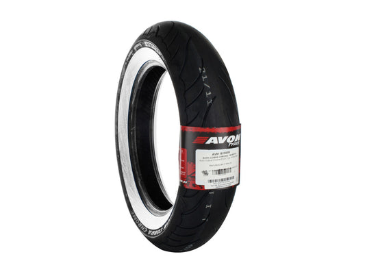 Avon Cobra Chrome 16in. Whitewall Front Tyre. 150/80-R16 AV91.