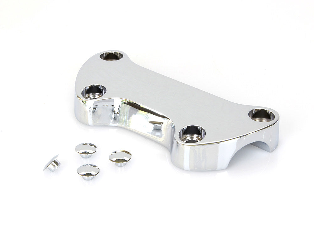 Plain Handlebar Top Clamp - Chrome. Fits HD Big Twin 1974up and Sportster 1974-2021.