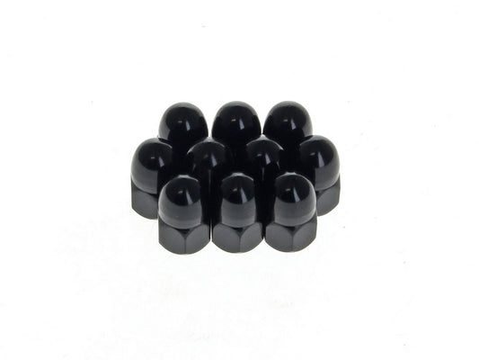 5/16-18 UNC Acorn OEM Style Nuts - Black. Pack of 10