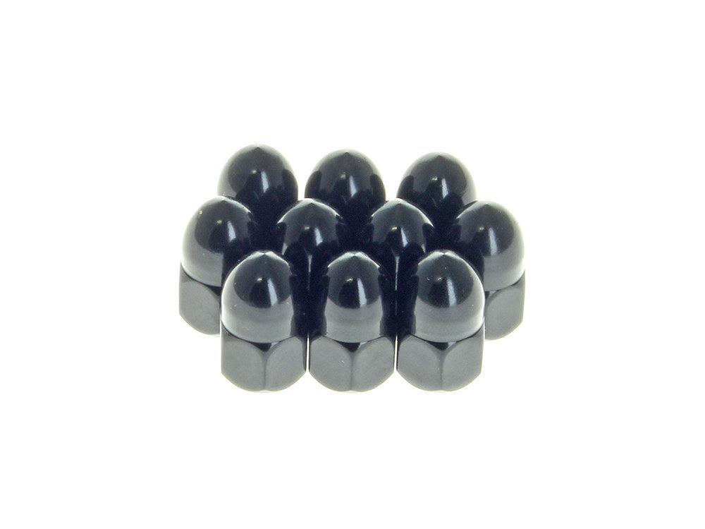 3/8-16 UNC Acorn OEM Style Nuts - Black. Pack of 10