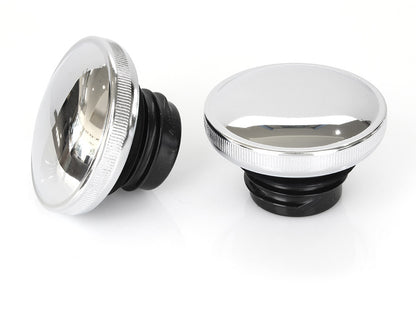 Screw-In Fuel Caps - Chrome. Fits H-D 1982-1995.