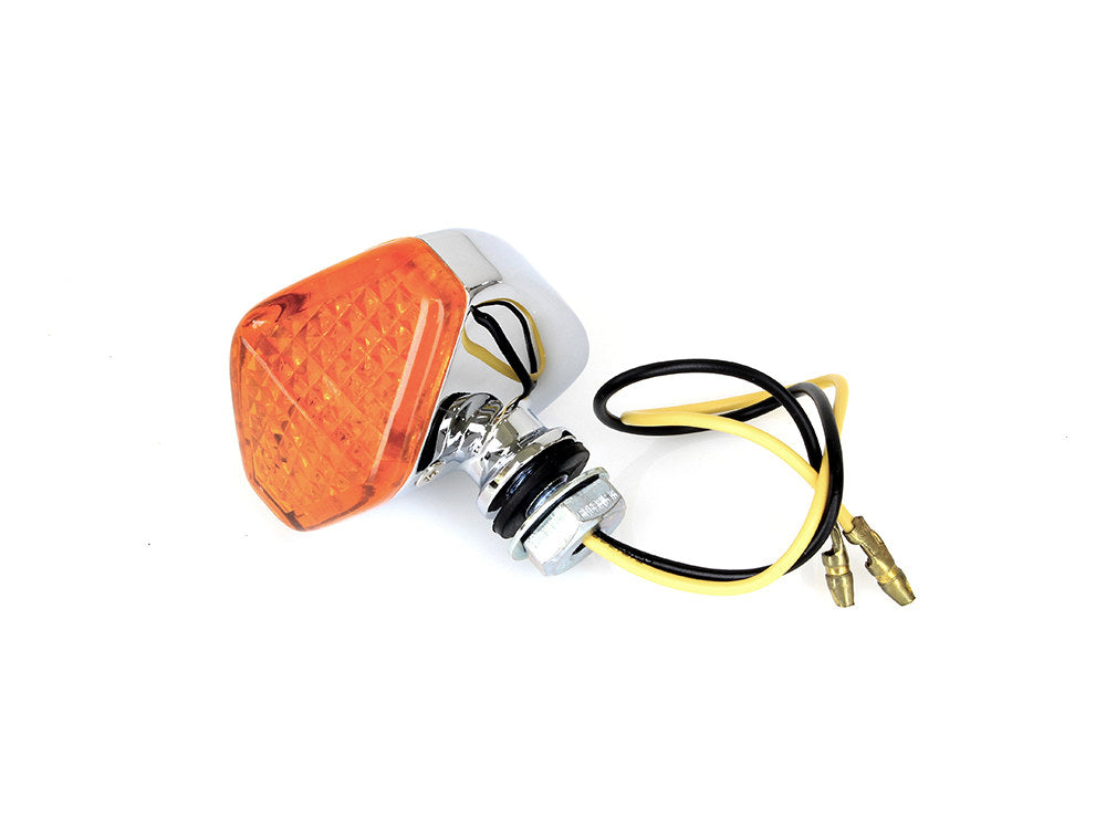 Mini Diamond LED Turn Signal with Amber Lense - Chrome.