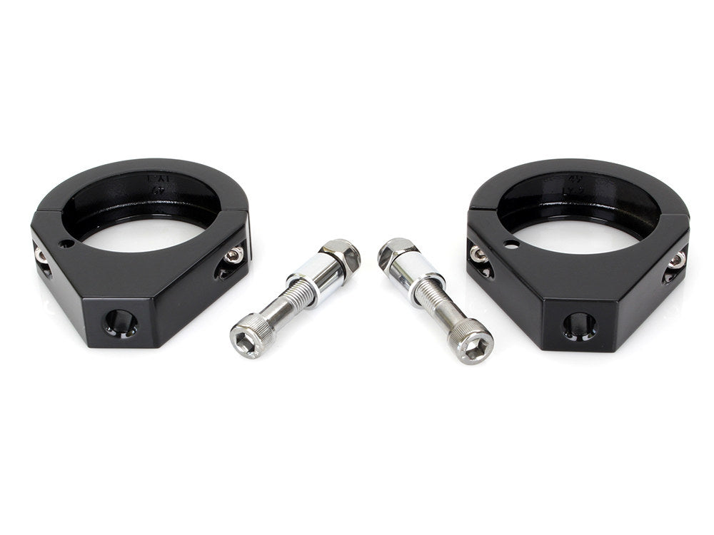 49mm Forks Turn Signal Clamps - Black.