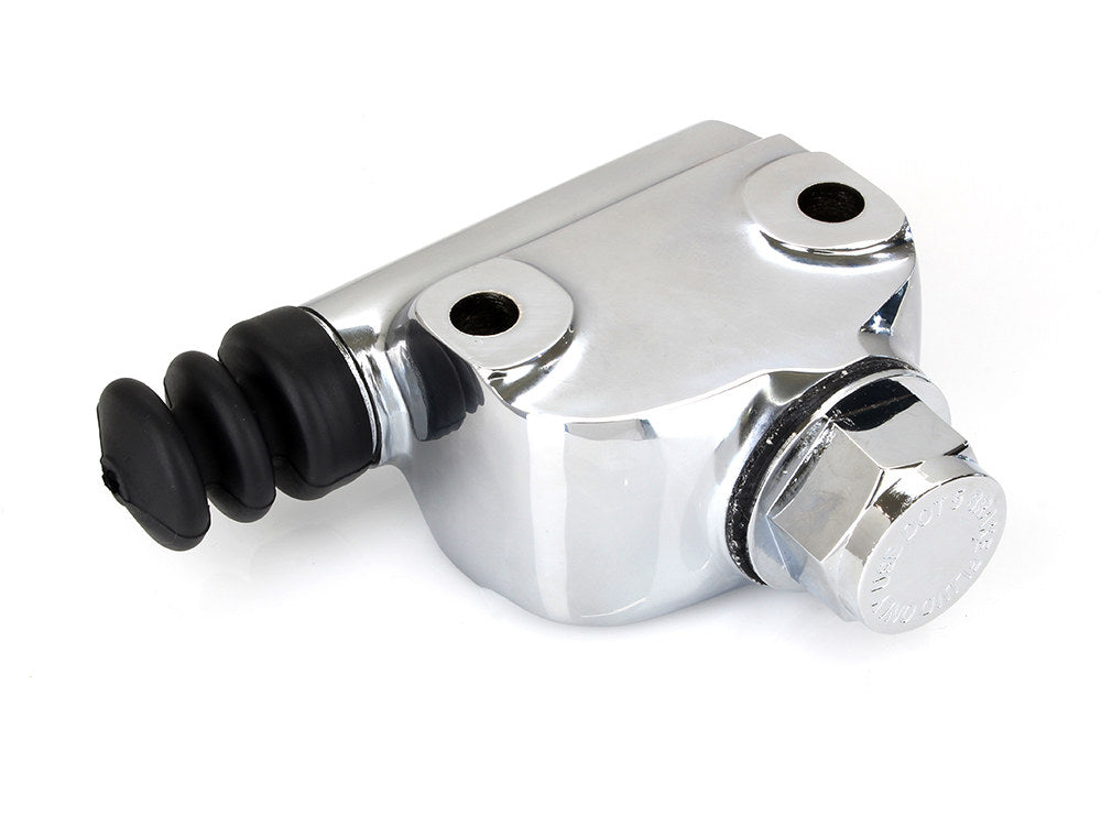 Wagner-Lockheed Style Rear Brake Master Cylinder - Chrome. Fits Big Twin 1958-1972 with Drum Brake.