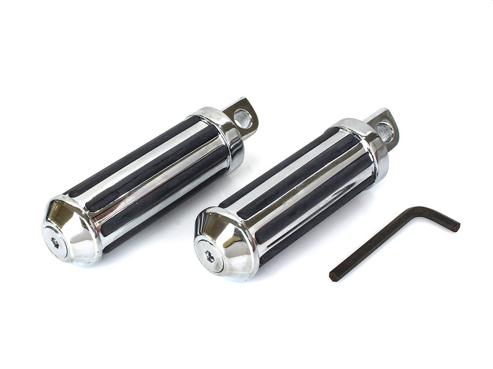 Small Rail Style Footpegs with Male Mount - Chrome.