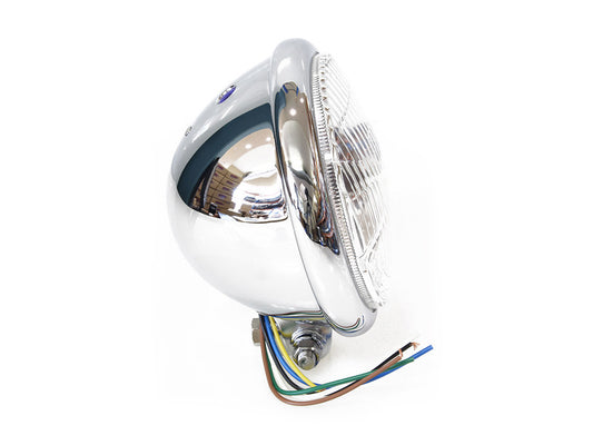 5-3/4in. Batz Style Headlight with Bottom Mount - Chrome.