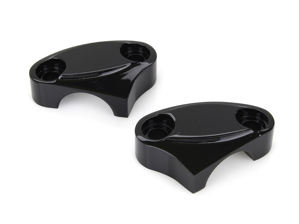 2 Piece Handle Bar Top Riser Clamps - Black.