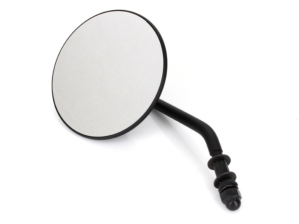 4in. Round Mirror with Short Stem - Black. Fits Left.