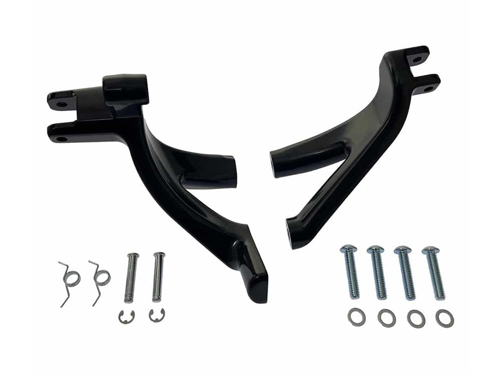 Floorboard to Footpeg Conversion Kit - Gloss Black. Fits 2018up Softail Models With Floorboards