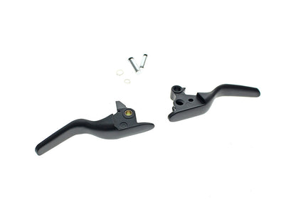 Smooth Shorty Hand Levers - Black. Fits Softail 2015-2024