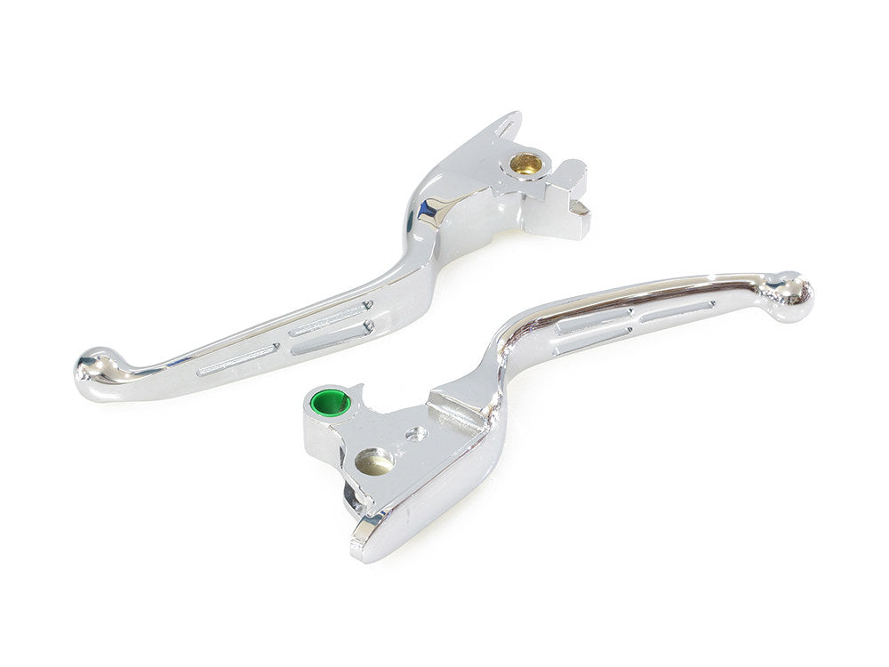 3 Slot Hand Levers - Chrome. Fits Softail 2018-2024