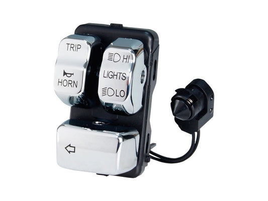 Left Hand CanBus Handlebar Control Module - Chrome Switches. Fits Softail 2012-2024, Dyna 2012-2017 & Sportster 2014-2021