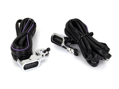 Under Perch Turn Signals - Chrome. Fits Softail S 2016-2017, V-Rod 2009-2017 & Touring 2009-2020 Models with Hydraulic Clutch.