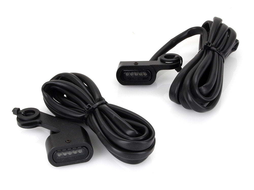Under Perch Turn Signals - Black. Fits Softail 2015-2024 & Touring 2009-2023 Models with Cable Clutch.