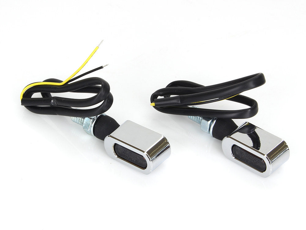 Slim Line LED Turn Signals - Chrome. Matches Front Under Perch Indicators.