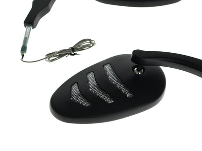 Sleek Billet Directional Mirrors with LED Indicators - Black