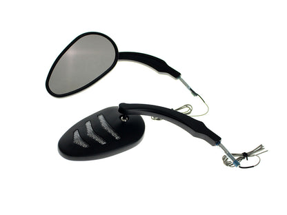 Sleek Billet Directional Mirrors with LED Indicators - Black