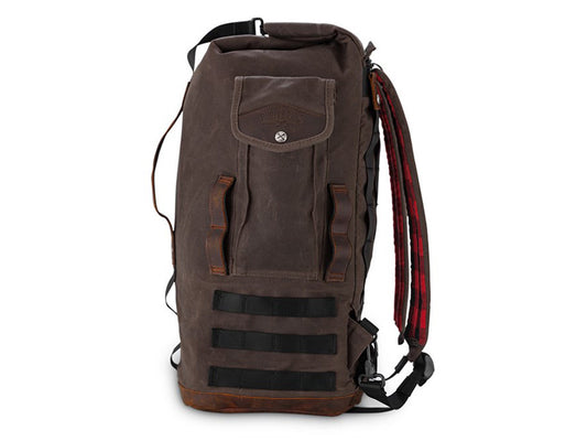 Sissy Bar Backpack - Dark Oak Wet Waxed.