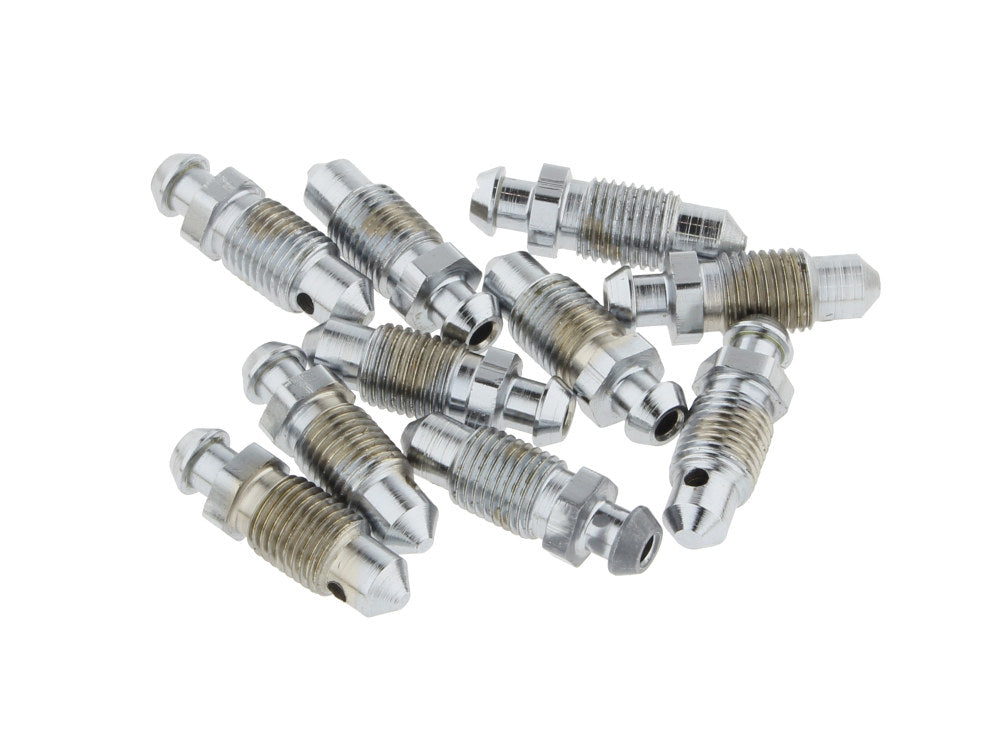3/8in. unf Caliper Bleed Screw - Chrome - Pack of 10.