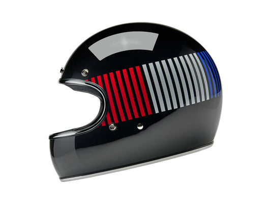 Gringo Helmet - Raceflow Gloss Black, Red, White & Blue. Size Large with ECE R22.06 Compliance