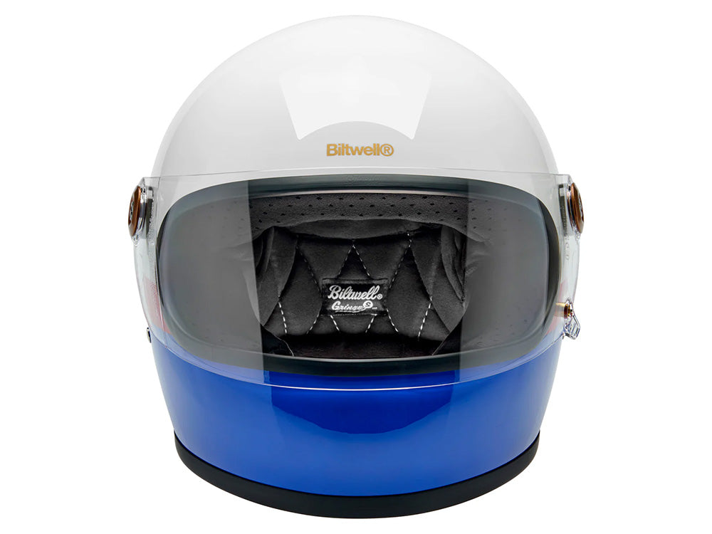 Gringo S Helmet - Apex Gloss White, Red & Blue. Size Large with ECE R22.06 Compliance
