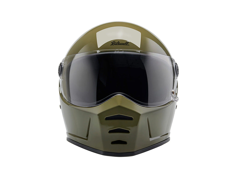 Lane Splitter Helmet - Gloss Olive Green. Size X-Large with ECE R22.06 Compliance