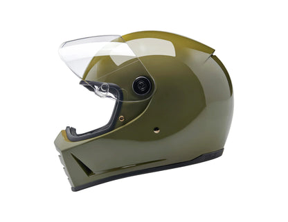 Lane Splitter Helmet - Gloss Olive Green. Size XX-Large with ECE R22.06 Compliance