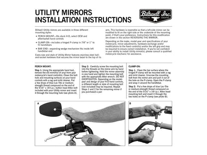 Round Utility Mirrors - Satin Black. Left and Right Set
