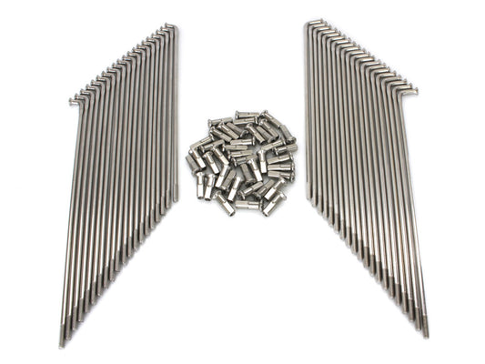 21in. Spokes - Stainless Steel. Fits Original Style H-D Drop Center Rims & Genuine H-D Smooth Profile Rims when used in conjunction with H-D Narrow Glide Hub 1973up & OEM H-D Mid Glide Front Hub 2006up.