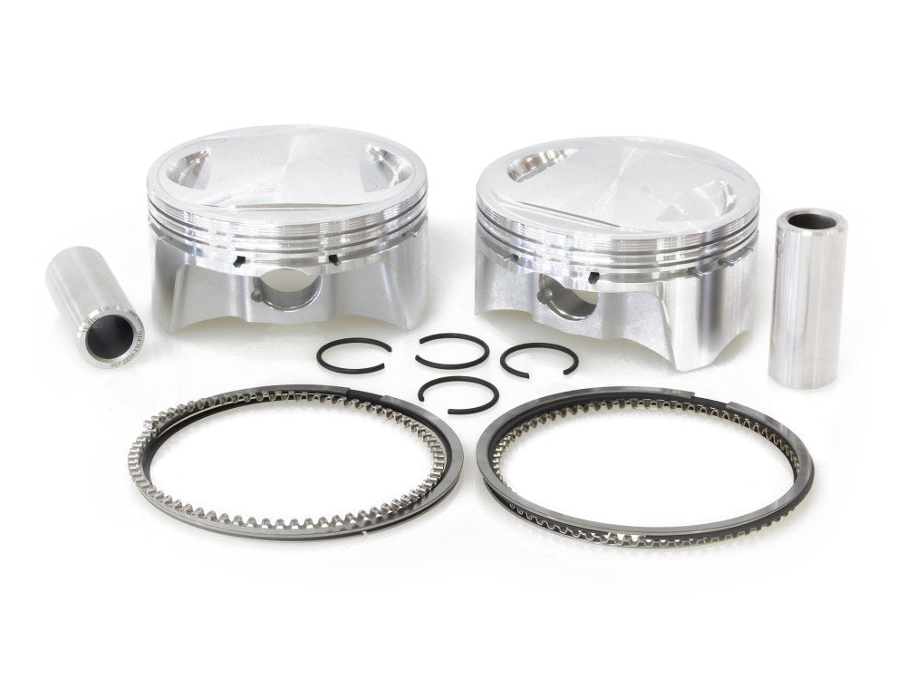 Standard Pistons with 11.0:1 Compression Ratio. Fits Twin Cam 2007-2017 96ci or 103ci to 107ci Big Bore Conversion.