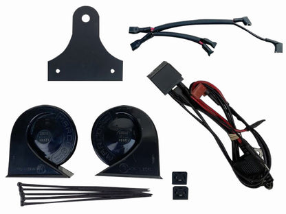 109db Electromagnetic Horn Kit - Black. Fits Touring 1992up, Big Twin 1992-2017 & Sportster 1992-2021