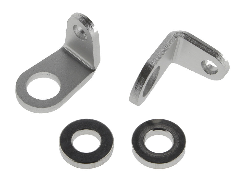 Micro Bullet Front Turn Signal Mounting Brackets - 'L' Bend - Silver.