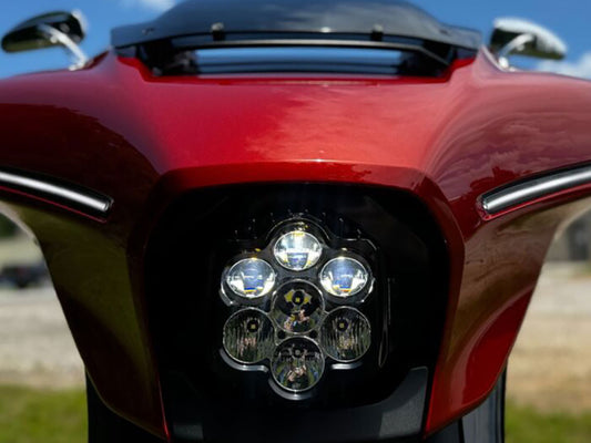 Shark Demon LED Headlight Kit - Black. Fits CVO Street Glide 2023up & Street Glide 2024up