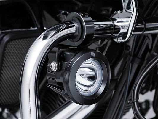 TAC-10 Light Cannons Passing Lamp Kit. Engine Guard Mounted Driving Lights - Black. Fits 1-1/4in. Engine Guard Tubing.