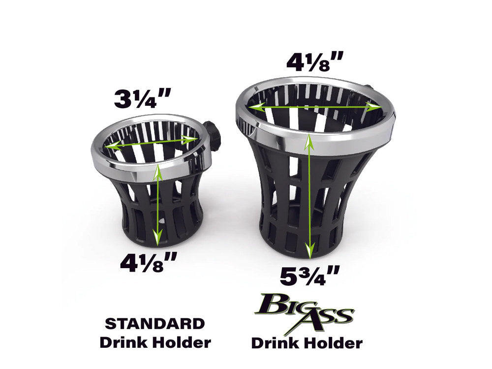 Big Ass Drink Holder with 1-1/4in. Clamp - Black