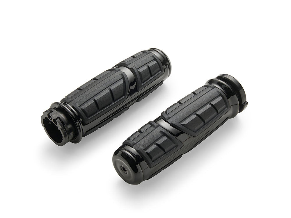 Chicane Handgrips - Black. Fits H-D with Throttle Cable