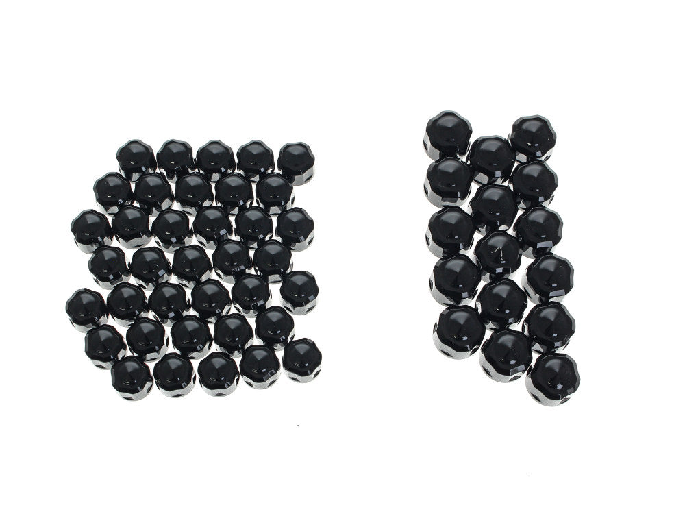 Engine, Transmission & Primary Bolt Cover Kit - Black Diamond Cut. Fits Milwaukee-Eight 2017up