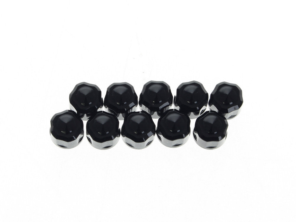 Diamond Cut Bolt Covers - Black. Fits Socket Head Bolt with 1/4in. Thread. Pack of 10