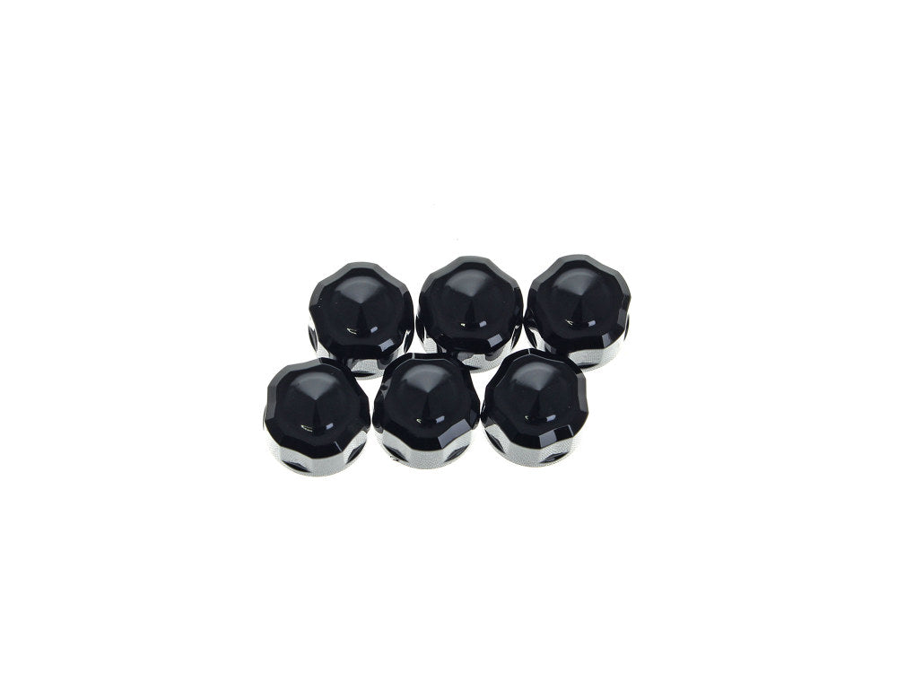 Diamond Cut Bolt Covers - Black. Fits Socket Head Bolt with 5/16in. Thread. Pack of 6