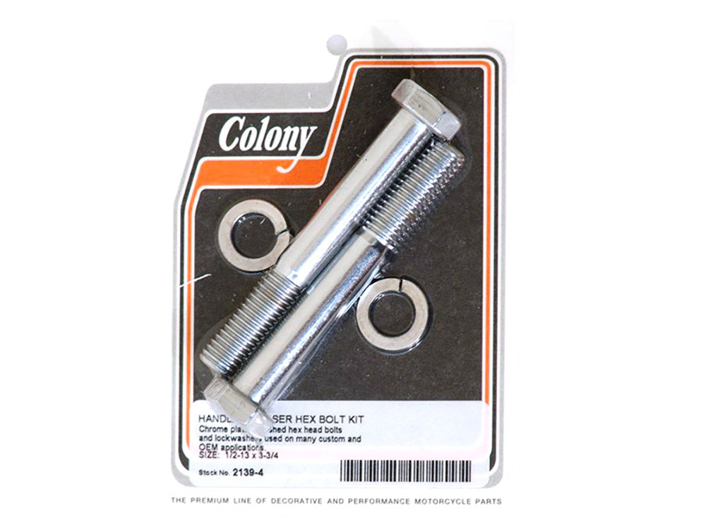 Hex Head 1/2-13 x 3-3/4in. Riser Bolts - Chrome.