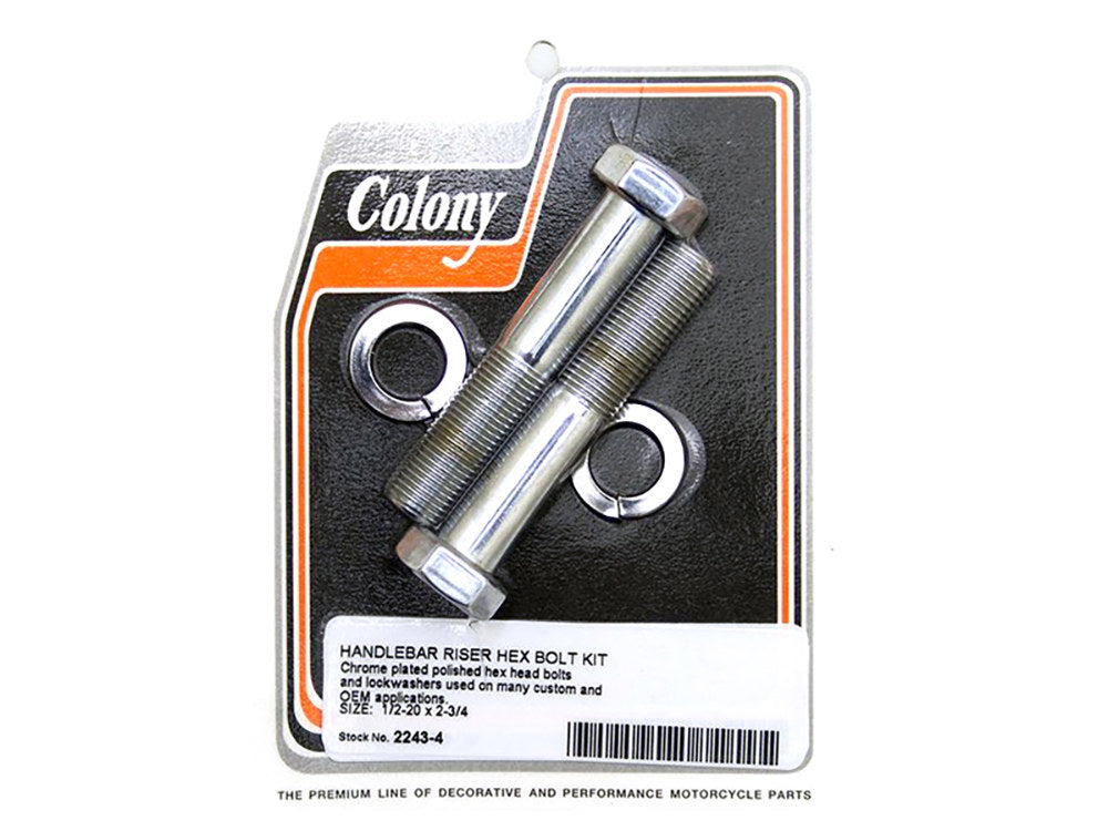 Hex Head 1/2-20 x 2-3/4in. Riser Bolts - Chrome.