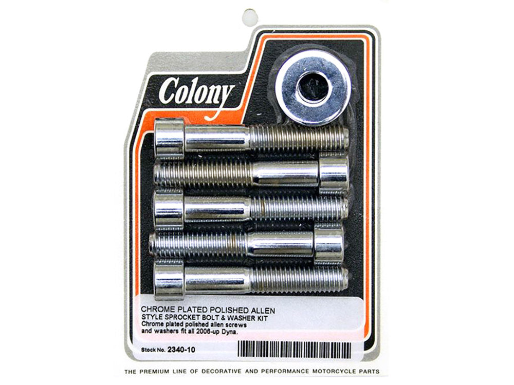 Rear Pulley or Sprocket Bolts - Chrome Allen Head. 7/16in.-14 x 2.50in.