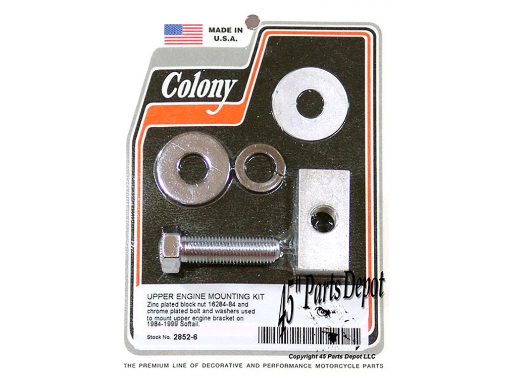 Top Motor Mount Block - Chrome. Fits Softail 1984-1999.