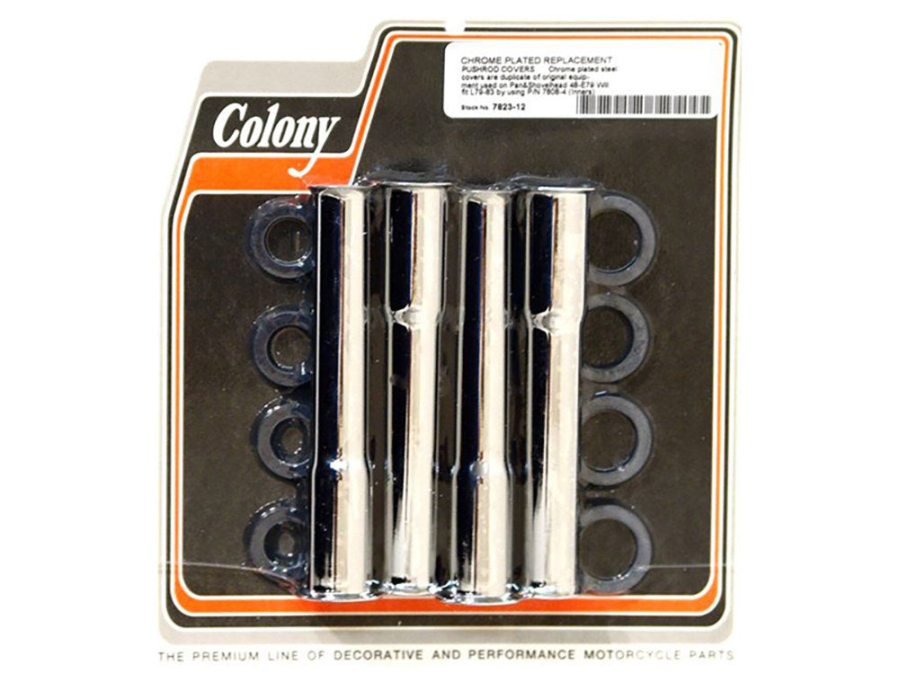 Lower Pushrod Covers - Chrome. Fits Pan & Shovel 1948- Early 1979.