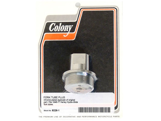 Fork Tube Plug - Chrome. Fits Big Twin 1948-1977 with Hydra-Glide Fork Tubes.