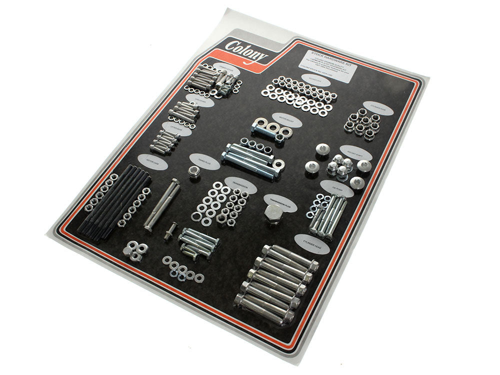Complete Stock Hardware Kit - CAD Plated. Fits Big Twin 1981-1984 with Shovelhead Engine