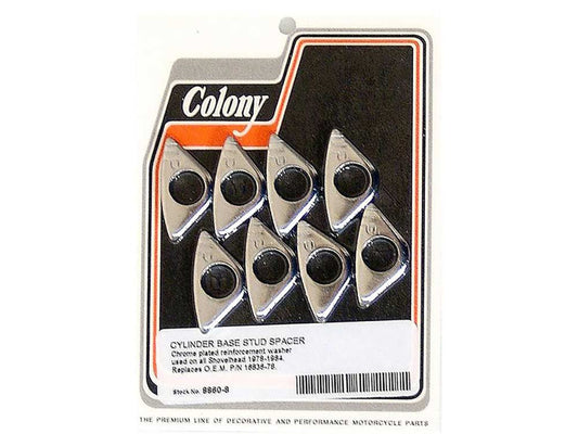 Cylinder Base Washers - Chrome. Fits Big Twin 1978-1984.
