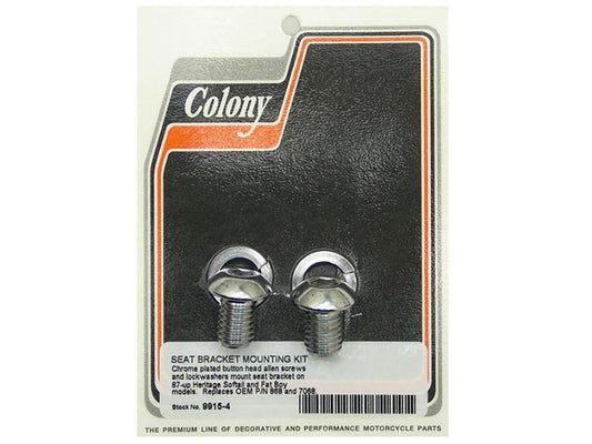 Seat Mount Bolts - Chrome. Fits Fat Boy & Heritage 1987-2017.