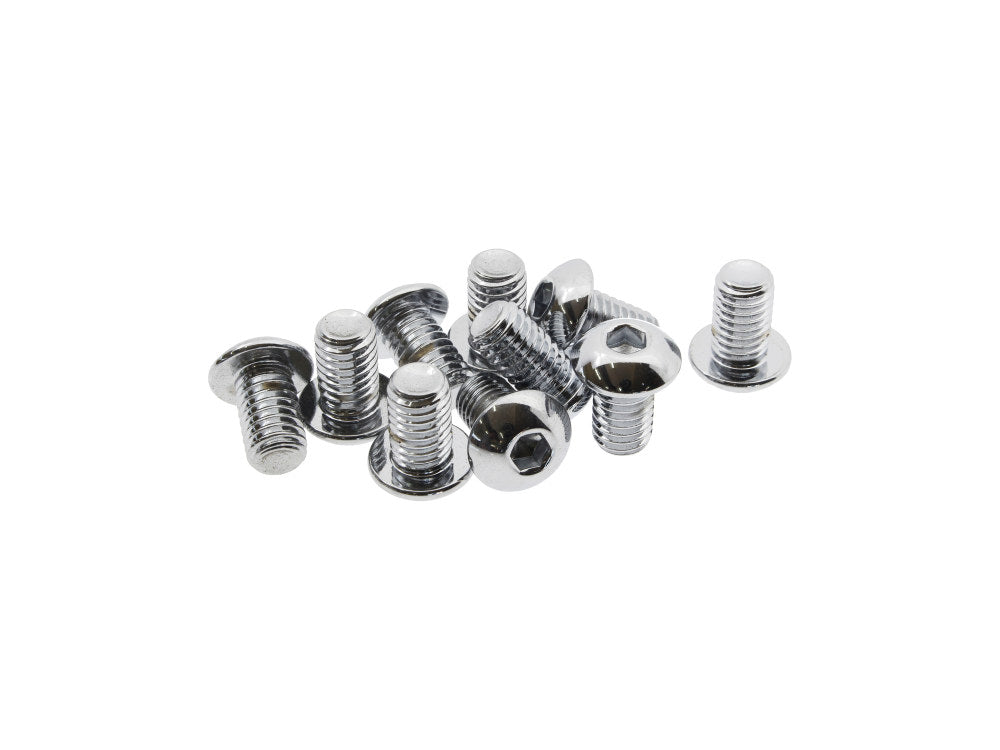 3/8-16 x 5/8in. UNC Button Head Allen Bolts - Chrome. Pack 10.